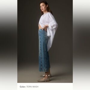 Pilcro Kick Mid-Rise Crop Wide-Leg Jeans - Anthropology